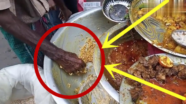 印度街头的奇葩零食,怎么恶心怎么来,老板的双手令人毫无食欲!