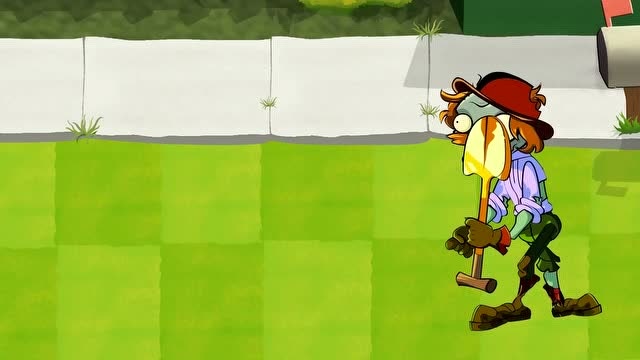 植物大战僵尸游戏动画:金铁铲僵尸挖地道进攻