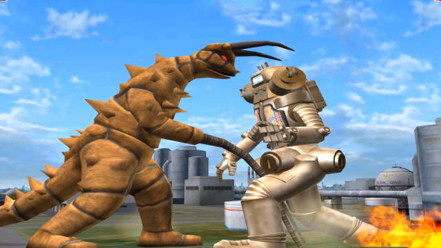 奥特曼大作战:地底怪兽杰顿对战机器人金古桥