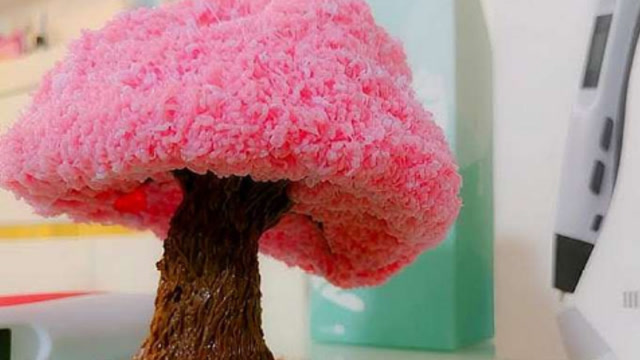 世界上最神奇的樱花树,是用3d打印笔画出来的?真是现代神笔啊