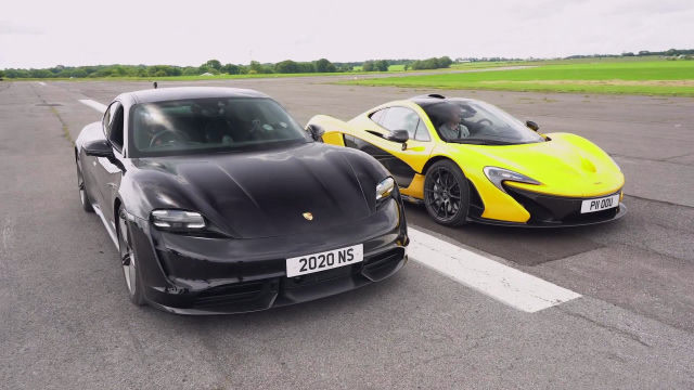 保时捷taycan单挑迈凯伦p1,时速200以后,才知道1千万差在哪?