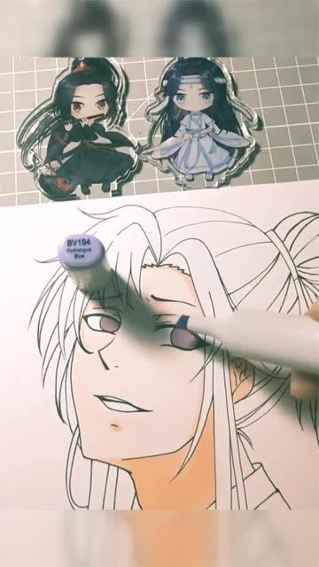 手绘教程魔道祖师魏无羡的马克笔上色过程喜欢那个吹笛的