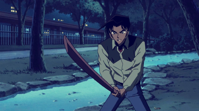 服部平次和凶手比试剑道没想到因为一时大意竟然被凶手所击败