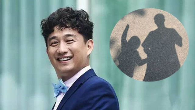 黄磊罕晒与三胎儿子温馨合照,弟弟长高不少,手指天空显童真