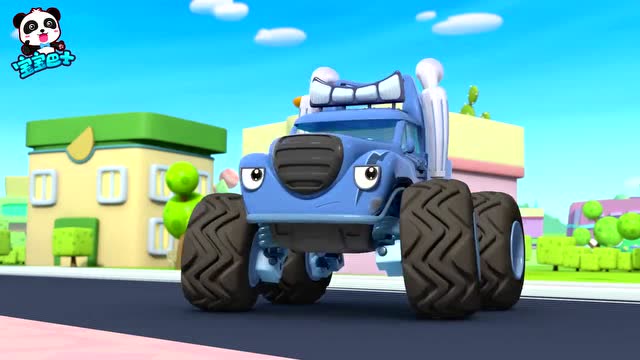 宝宝巴士:警车把怪兽捣蛋车跟丢了!