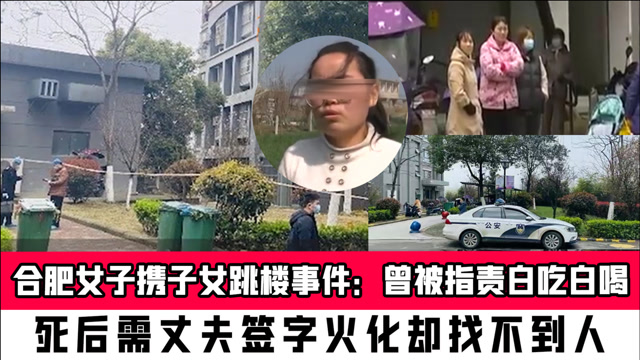 合肥女子携子女跳楼事件:曾被指责白吃白喝,死后需丈夫签字火化却找不