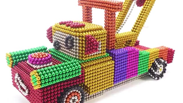 巴克球汽车世界 搭建一辆长得像小丑的磁力球拖车