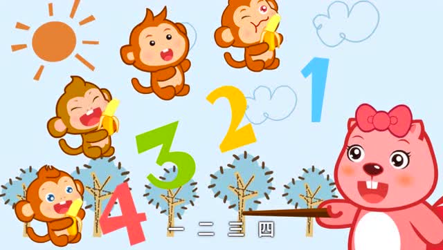 贝瓦儿歌 五只猴子吃香蕉