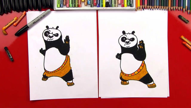 功夫熊猫绘画步骤图片