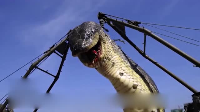 村民挖出百岁蛇王!金色鳞片头顶蛇冠恐怖至极