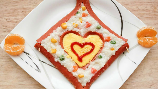 利用剩饭做一道美味的爱心饭,好吃营养好有爱!