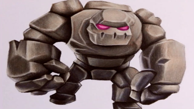 皇室战争的大石头人超简单的3d铅笔画你肯定能学会