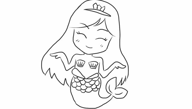 美人鱼公主幼儿亲子简笔画 宝宝轻松学画画