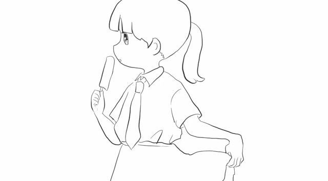 吃冰棒的卡通少女幼儿亲子简笔画 宝宝轻松学画画