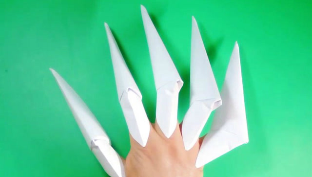 折纸手指套爪子 简单图片