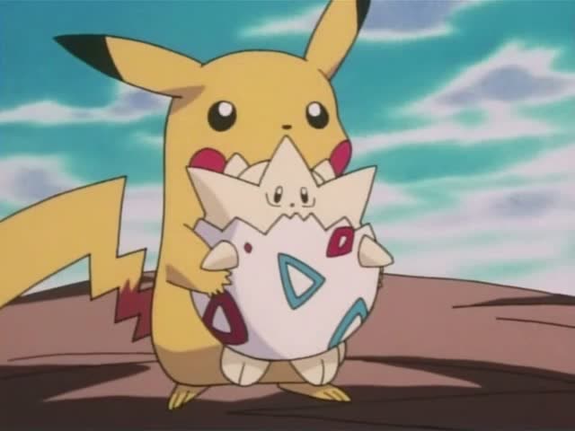 神奇宝贝,皮卡丘即将掉下悬崖时,波克比使出了神奇的力量