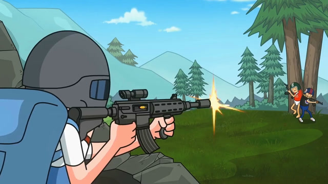 吃鸡动漫:表示第一次见到传说中的"人体描边挂"!有点厉害啊!