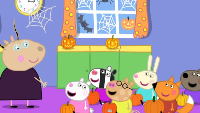 小猪佩奇简笔画:小猪佩奇和小猫坎迪,一起装饰幼儿园!