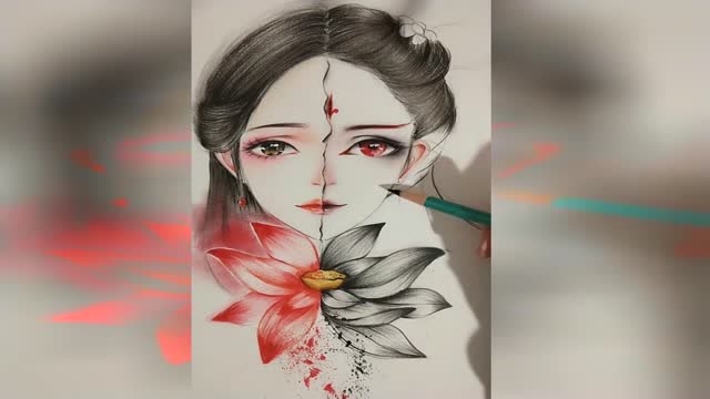 最佩服就是这种手下生花的人,阴阳脸手绘