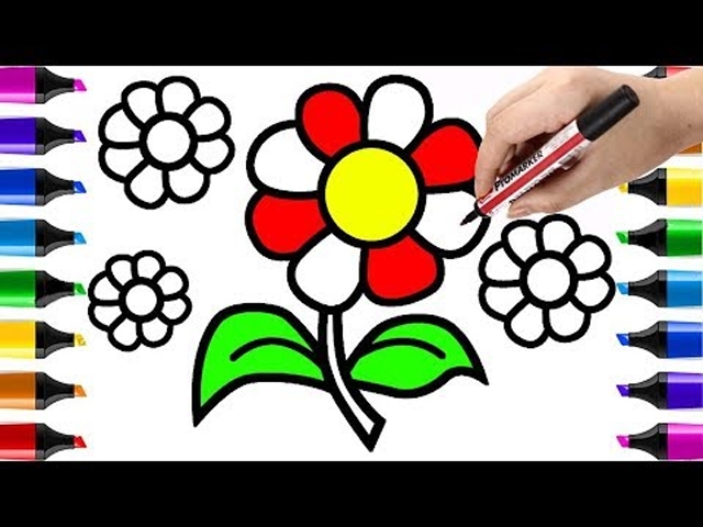 宝宝简笔画:七色花画画