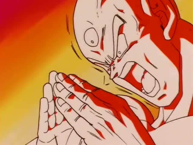 龙珠z 天津饭太猛了,用新气功炮打的沙鲁很难受!