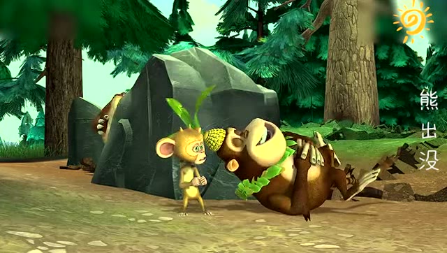 熊出没: 吉吉国王躺在地上,看起来很开心