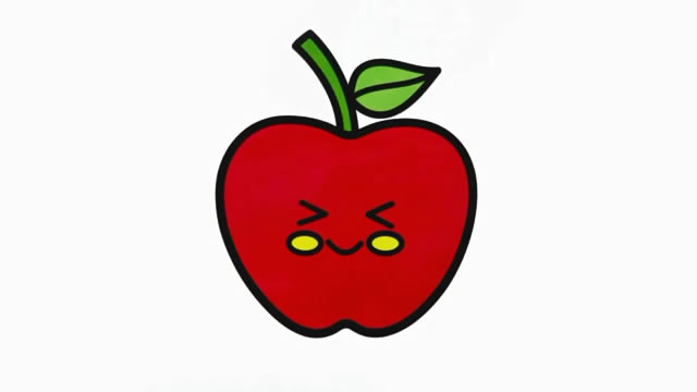 儿童简笔画:画画红苹果