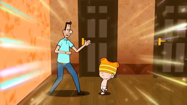 大头儿子上学快要迟到了