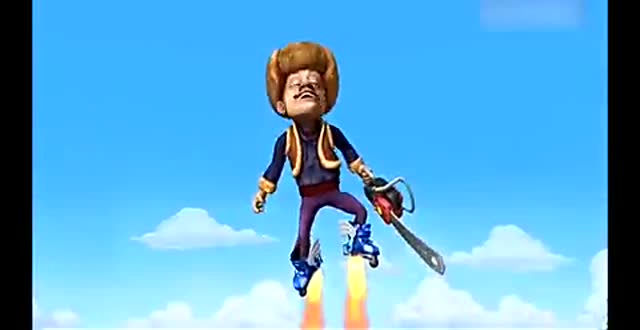 熊出没 便宜没好货 光头强88元买的火箭靴 一下就失控了