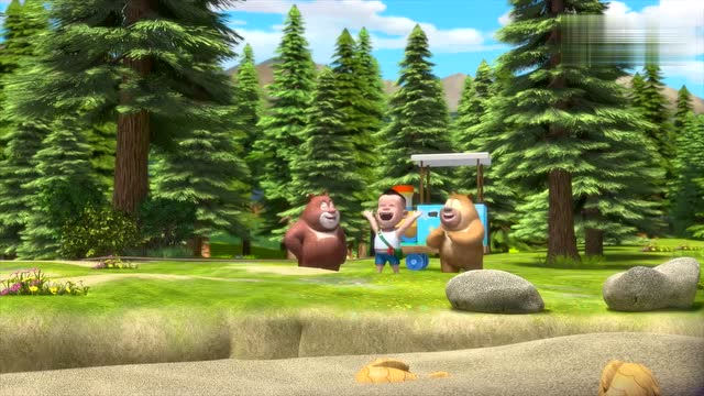 熊出没熊熊乐园:熊大熊二自己做的海边,有沙滩和椰子树!