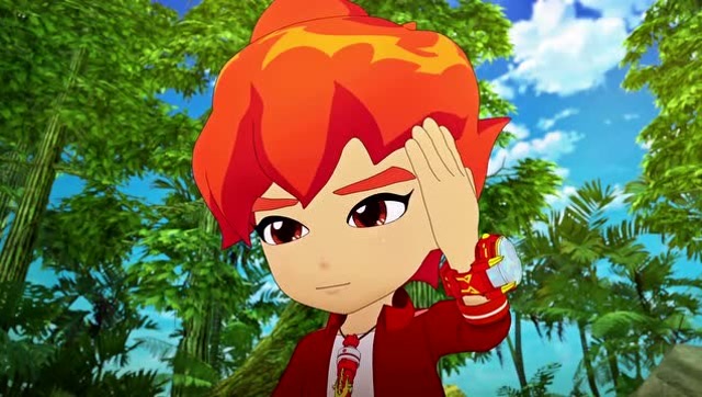 《斗龙战士》小熠利用斗龙手环,和伶盗龙一起传送到龙源纪