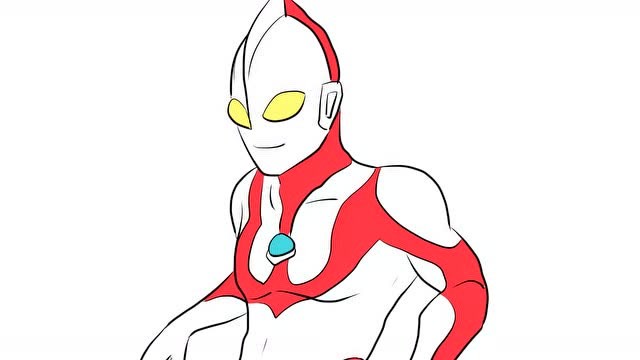 微笑的初代奥特曼儿童卡通简笔画