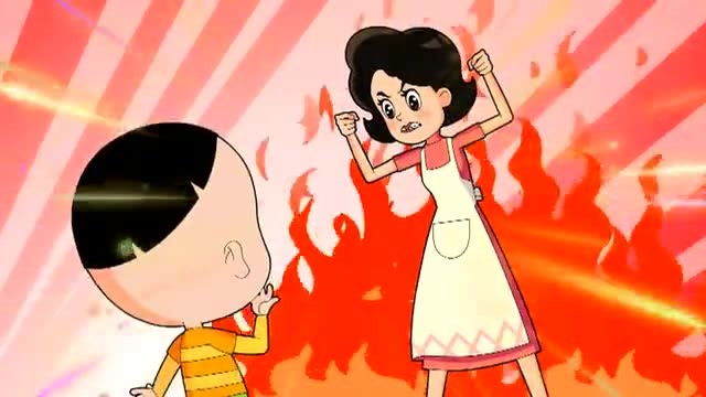 大头儿子总是改不掉乱扔东西的坏习惯,围裙妈妈很生气