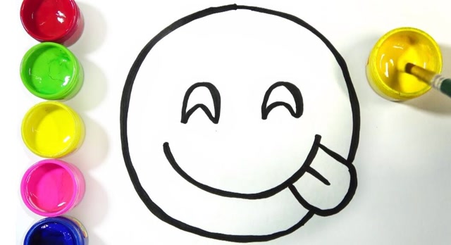 趣味简笔画:画傻笑脸符号