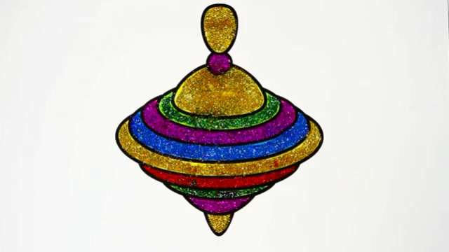 亲子金粉画:涂色金粉旋风陀螺