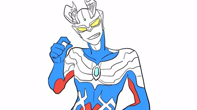 嘲讽中的赛罗奥特曼儿童卡通简笔画