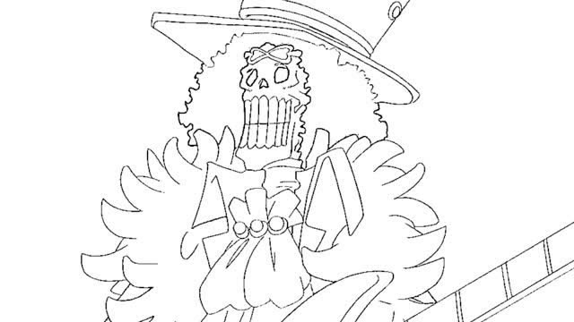 一分钟简笔画《海贼王》骷髅布鲁克!