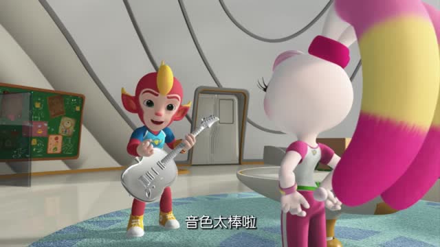 《宇宙护卫队》:小雨点把闪电的金属罐打印出一把吉他,真是太酷了!