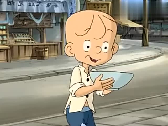 三毛流浪记:三毛头一次吃到香喷喷的馄饨,心里乐开了花!