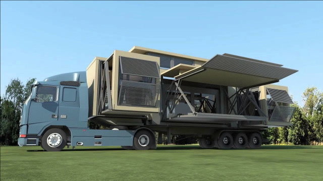 移动别墅问世,可折叠成后车厢,连车带房只卖90万!