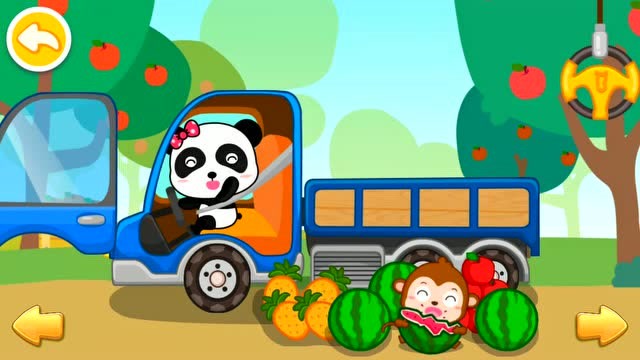 宝宝巴士工程车 大卡车运送大西瓜