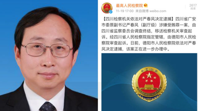 严春风被批捕四川检察机关决定依法逮捕严春风
