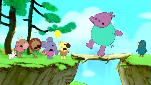 小小画家熊小米:河马呱呱也想过独木桥,没想到独木桥断了