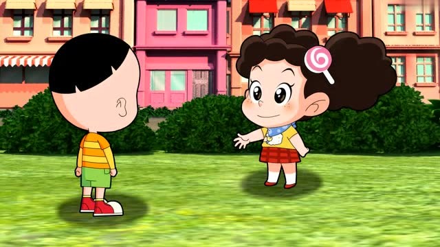 棉花糖找大头儿子玩扮演未来的游戏,大头儿子不想玩女孩游戏