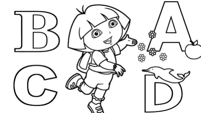 亲子简笔画:朵拉学习字母abcd