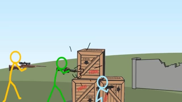 火柴人玩绝地求生刺激战场吃鸡游戏动画