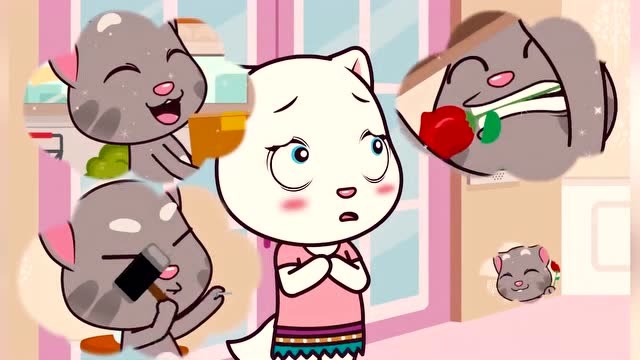 会说话的迷你家族安吉拉心里全是汤姆猫时时刻刻都在想它