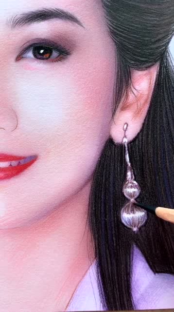 彩铅画白娘子,栩栩如生