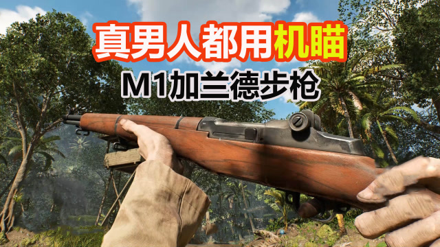 战地5:真男人都用机瞄m1加兰德步枪,"叮叮叮"几下敌人就死啦