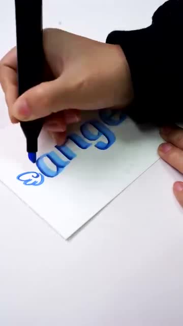手写英文果冻渐变色马克笔字体